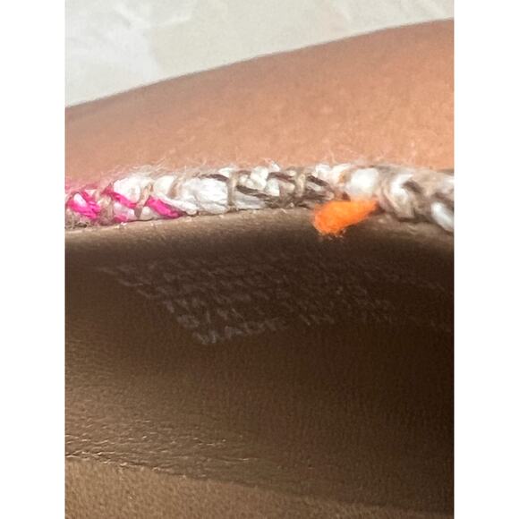 Tory Burch Pink Cream Gold Tweed Wooden Block Heel Georgia Pump Womens 7 US - Picture 5 of 14